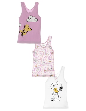 Set Camiseta Cuello Redondo Baby Creysi Peanuts Para Niña