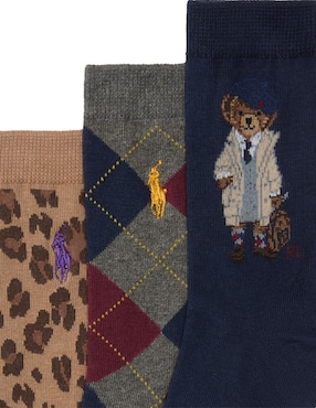 Set de calceta Polo Ralph Lauren de algodón para niña 3 pares
