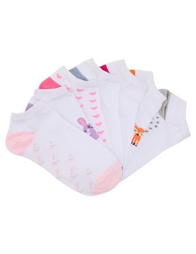Set de calcetín Punto Blanco de algodón para niña 7 pares