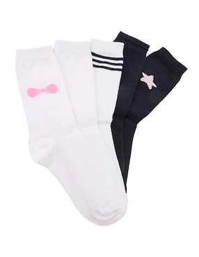 Set de calcetín Punto Blanco de algodón para niña 5 pares