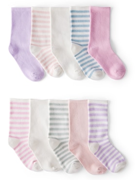 Set de calceta Carter's de algodón para niña 10 pares
