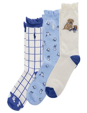 Set de calceta Polo RL de algodón para niña 3 pares