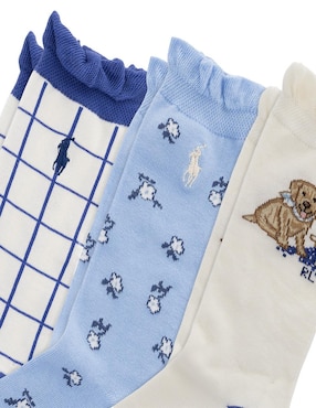 Set de calceta Polo RL de algodón para niña 3 pares