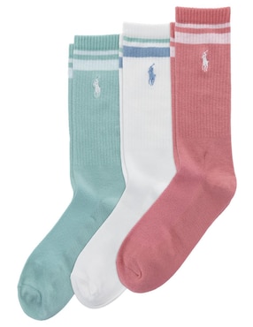 Set calceta Polo RL de algodón para niña 3 pares