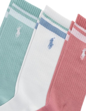 Set calceta Polo RL de algodón para niña 3 pares