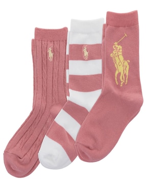 Set de calcetín Polo Ralph Lauren de algodón para niña 3 pares