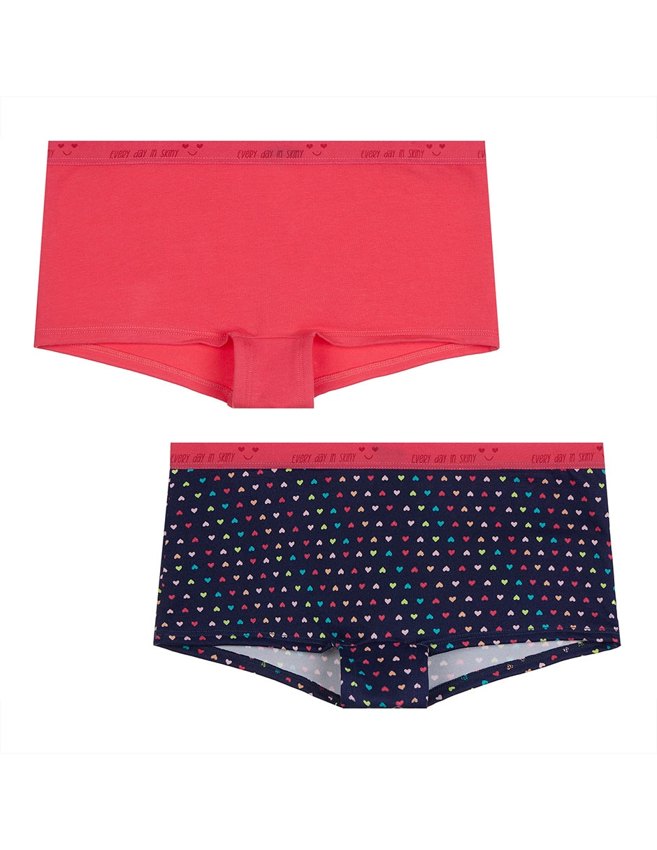 Set bóxer de algodón para niña
