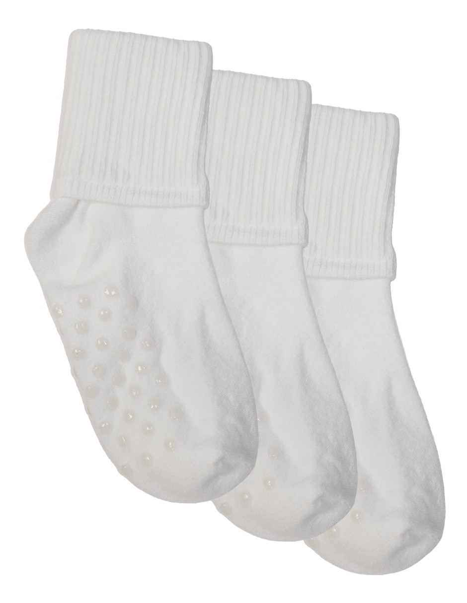 Set de calcetín antiderrapante de algodón para niña 3 pares