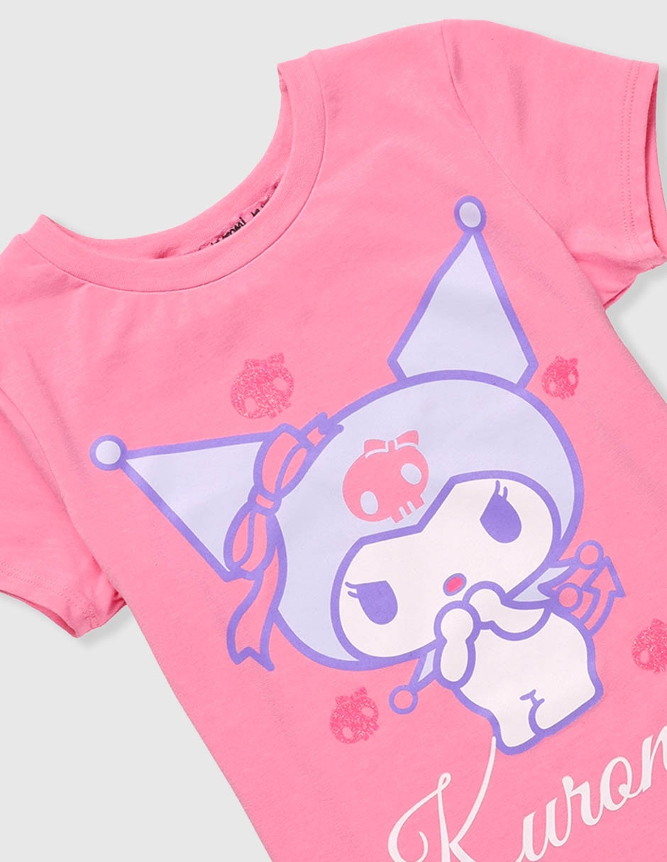 Conjunto pijama Kuromi Smile para niña 3