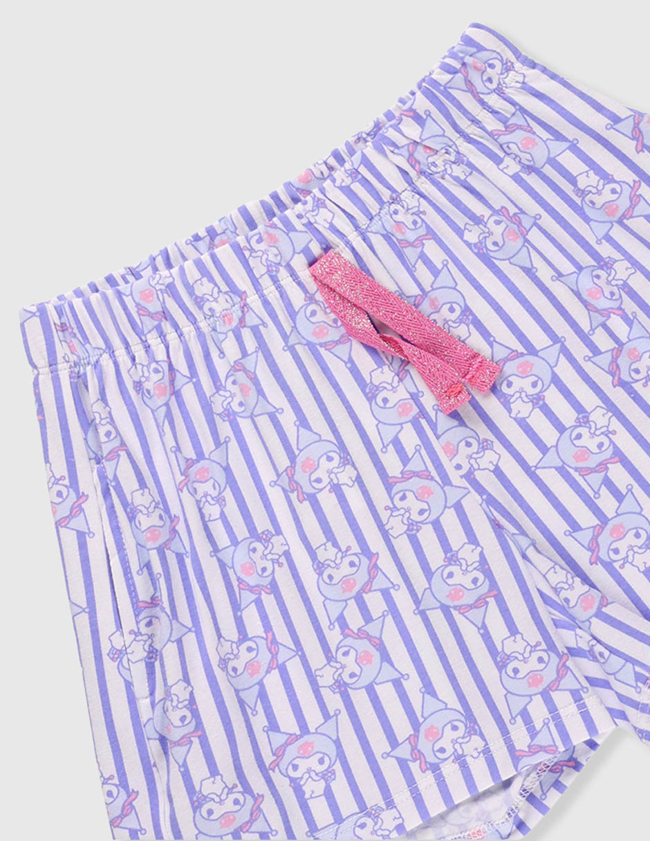 Conjunto pijama Kuromi Smile para niña 4