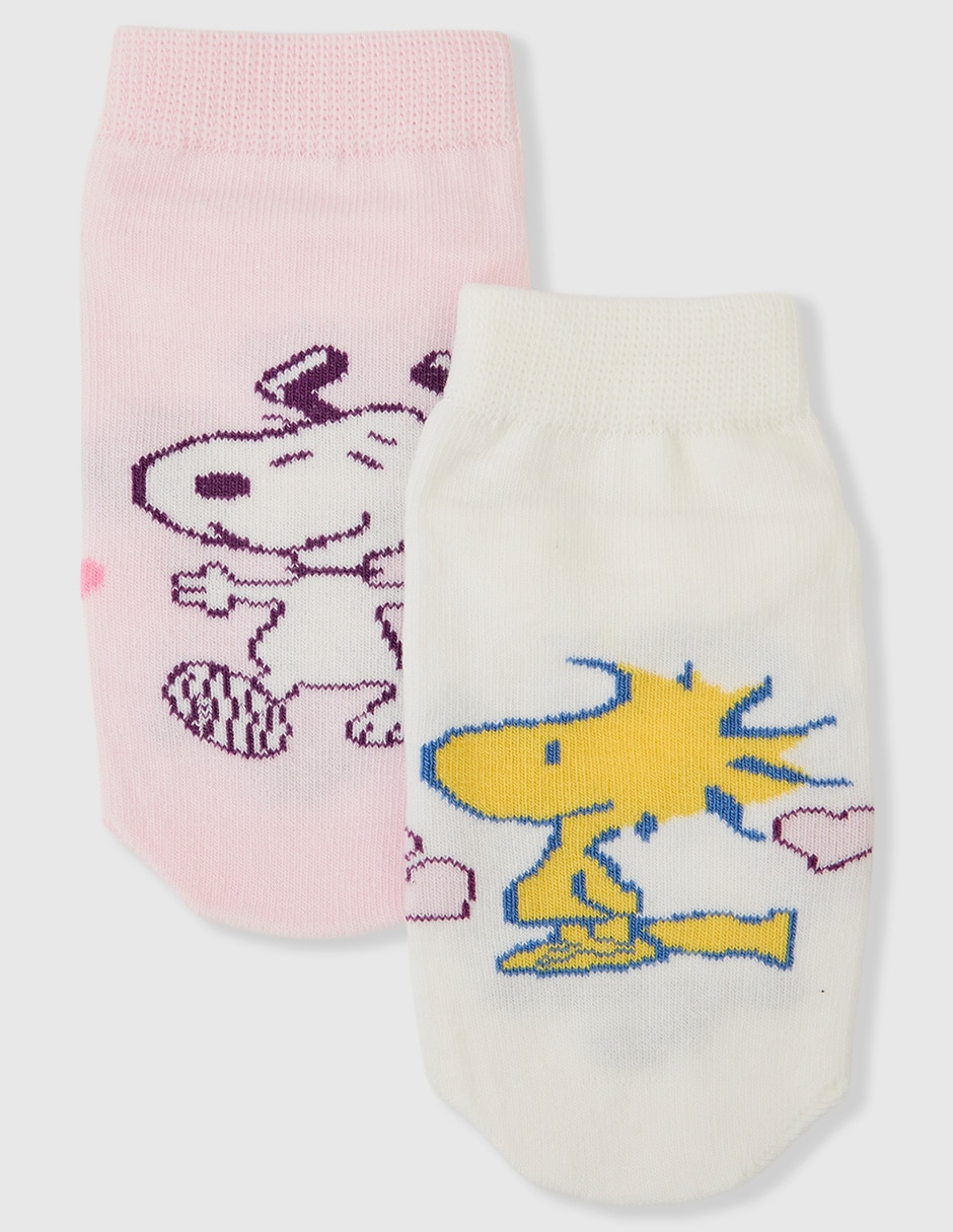 Set de tin Peanuts Snoopy y Woodstock de algodón para niña 2 pares