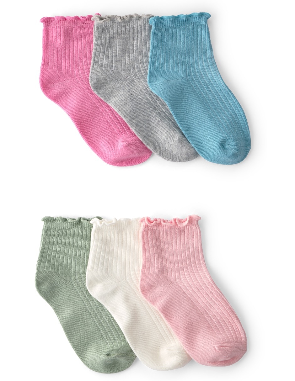 Set de calceta de algodón para niña 6 pares