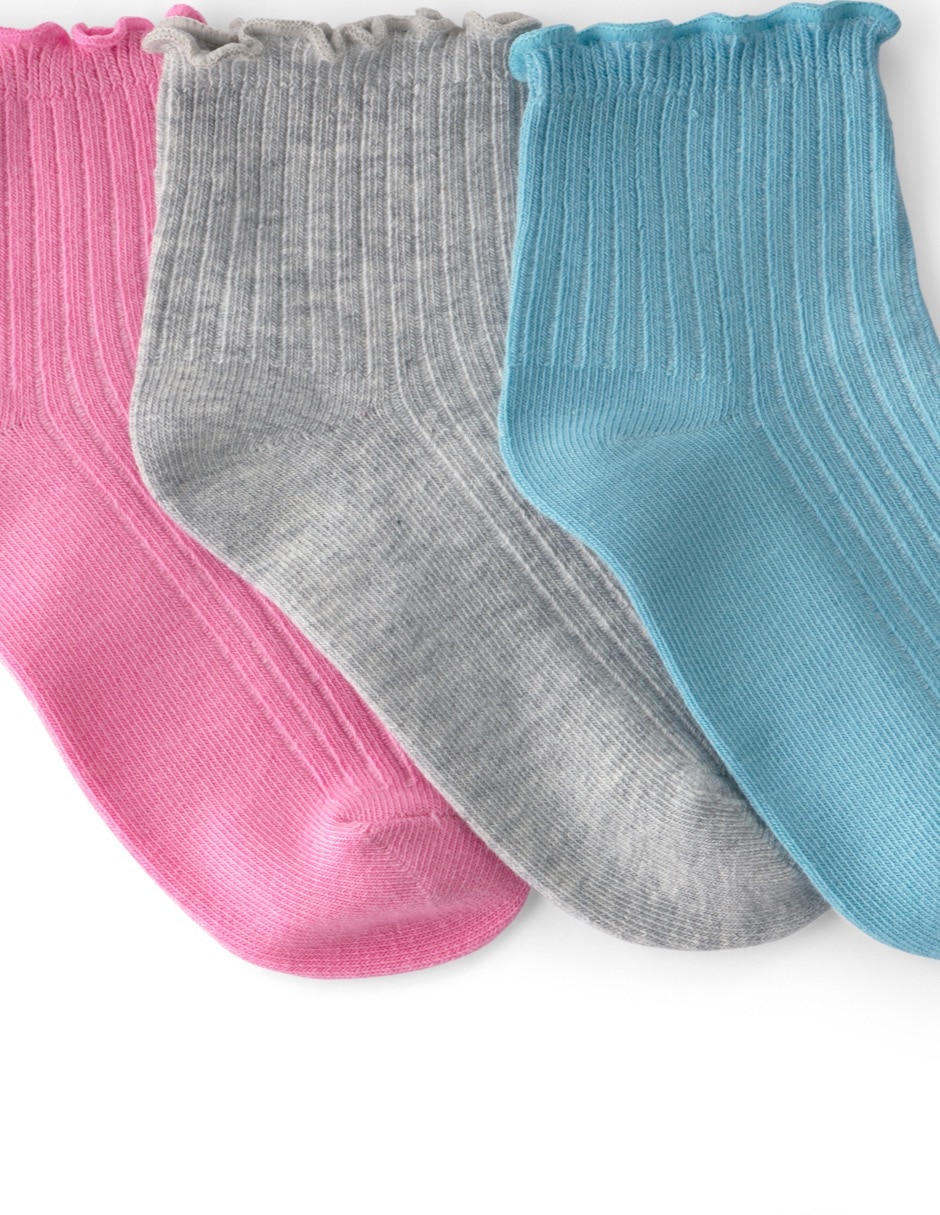 Set de calceta de algodón para niña 6 pares 3