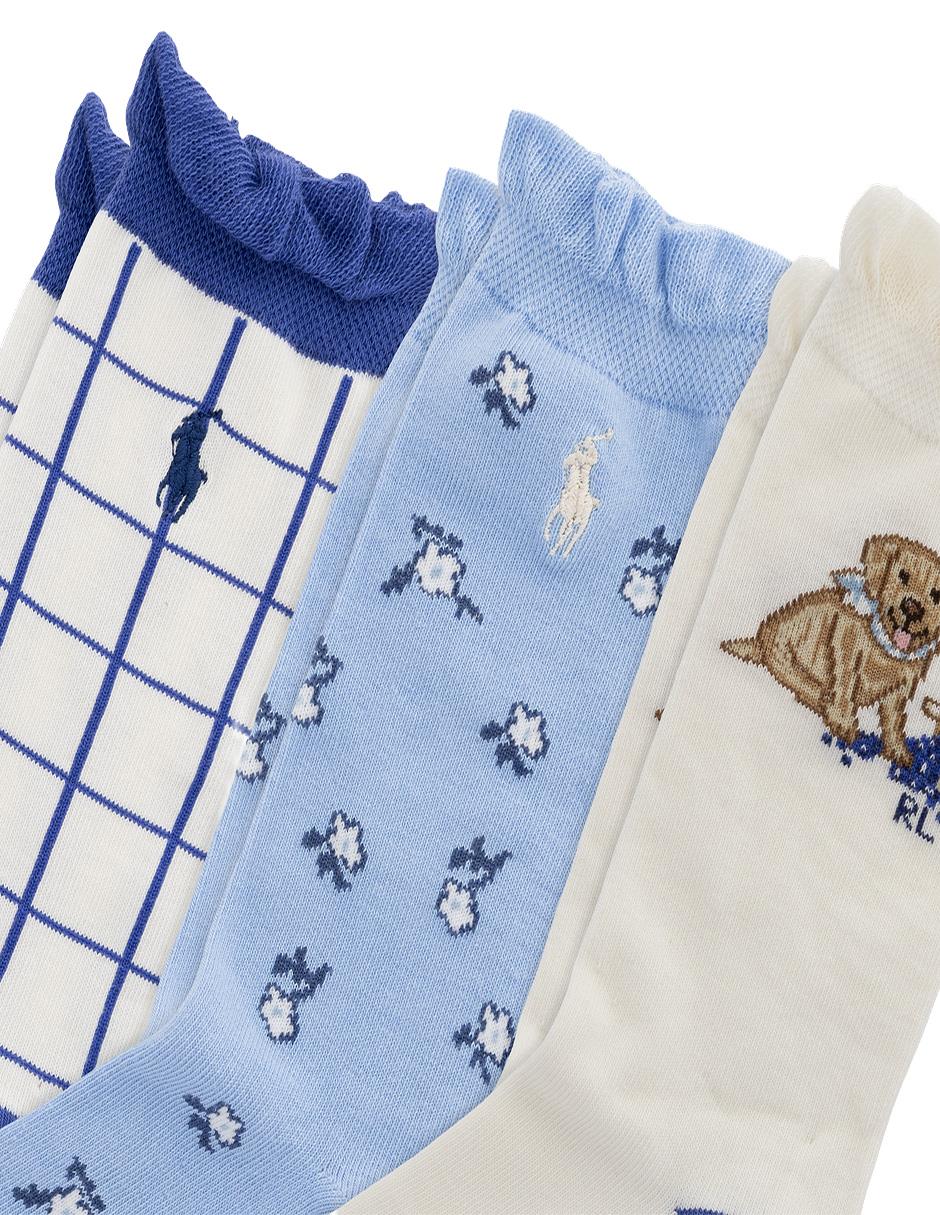 Set de calceta de algodón para niña 3 pares 3