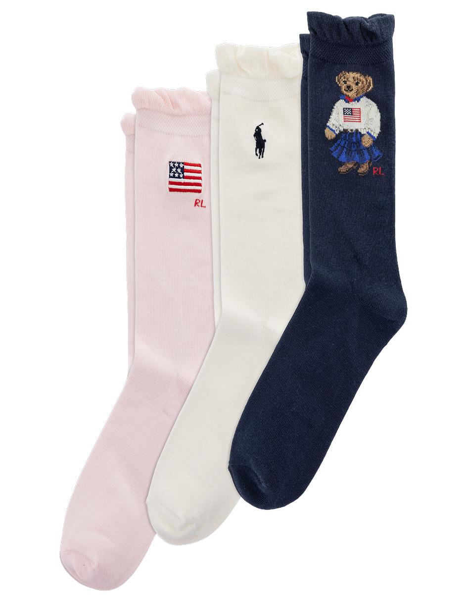 Set de calcetín de algodón para niña 3 pares