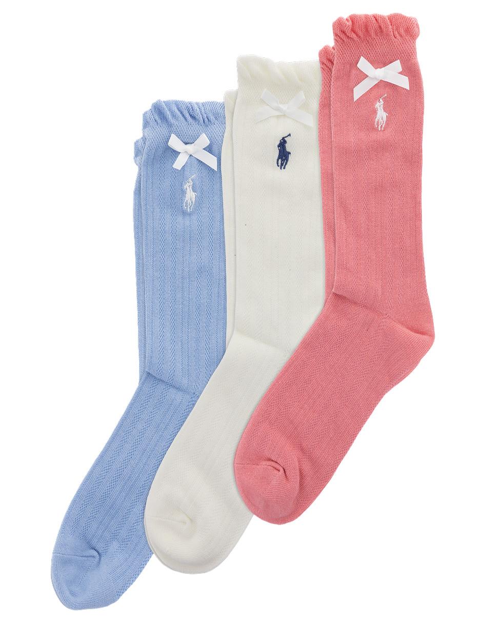 Set de calceta de algodón para niña 3 pares Set de calceta de algodón para niña 3 pares